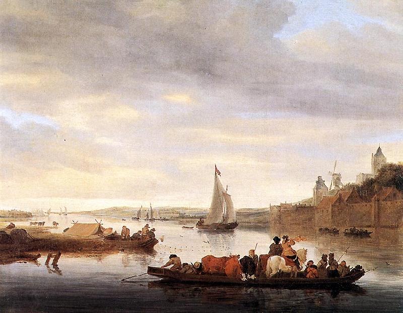 RUYSDAEL, Salomon van The Crossing at Nimwegen af oil painting picture